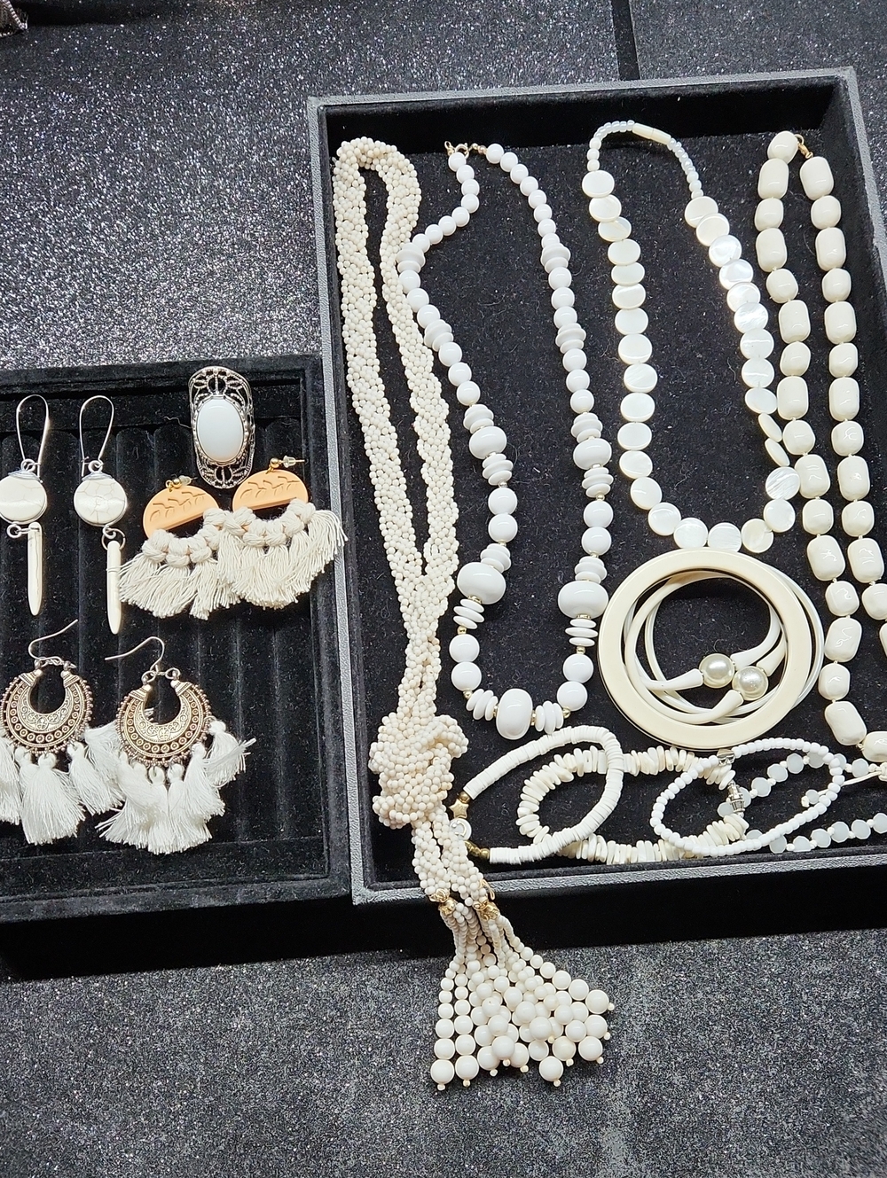 White Beaded Themed Jewelry Bundle